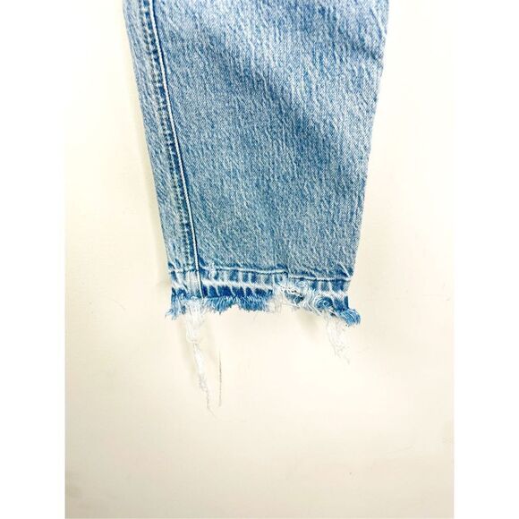 Strom Denim Vintage Straight Leg High Waist Raw Hem Jeans - Picture 4 of 10